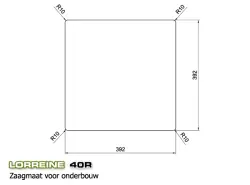 Lorreine 40R Luxe rvs vask 40x40 cm planlimning underlimning og overlimning 1150178227