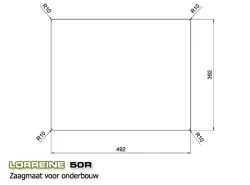 Lorreine 50R Luxe rustfrit stål vask 50x40 cm planlimning overmontering og undermontering 1150178228
