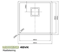 Lorreine 40VK Exclusive rustfrit stål vask 40x40 cm planmontering undermontering og overmontering 1150178273