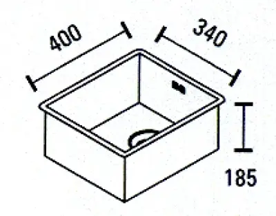 ABK Bingara rustfrit stål vask 34x40cm planlimning underlimning og overlimning 34FVI