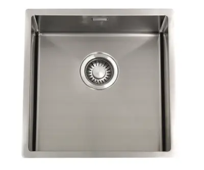ABK Bingara 40fvi rustfrit stål vask 40x40cm planlimning undermontering og overmontering BIN40FVI