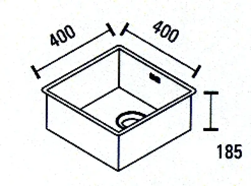 ABK Bingara 40fvi rustfrit stål vask 40x40cm planlimning undermontering og overmontering BIN40FVI