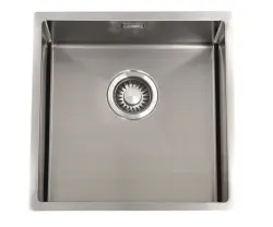 ABK Bingara lav, handicappet venlig rustfri stålvask 10 cm dyb 40x40 cm til planlimning, underbygning og overbygning BIN4010FVI