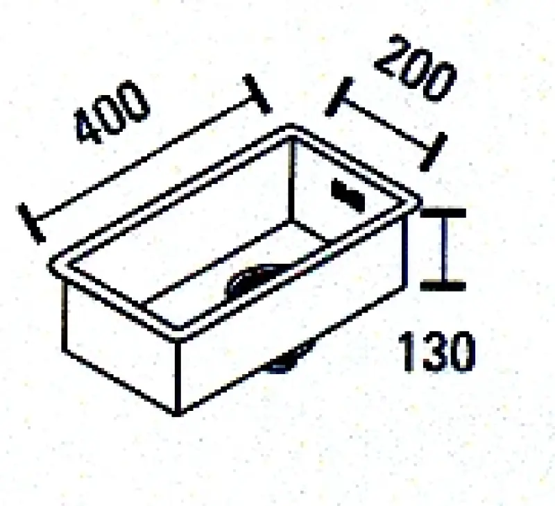 ABK Baronga lille rustfri stålvask 20x40 cm planlimning, underlimning og overlimning BAR20FVI