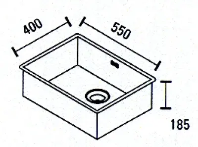ABK Baronga stor vask i rustfrit stål 55x40 cm til planlimning, underlimning og nedfældning BAR55FVI