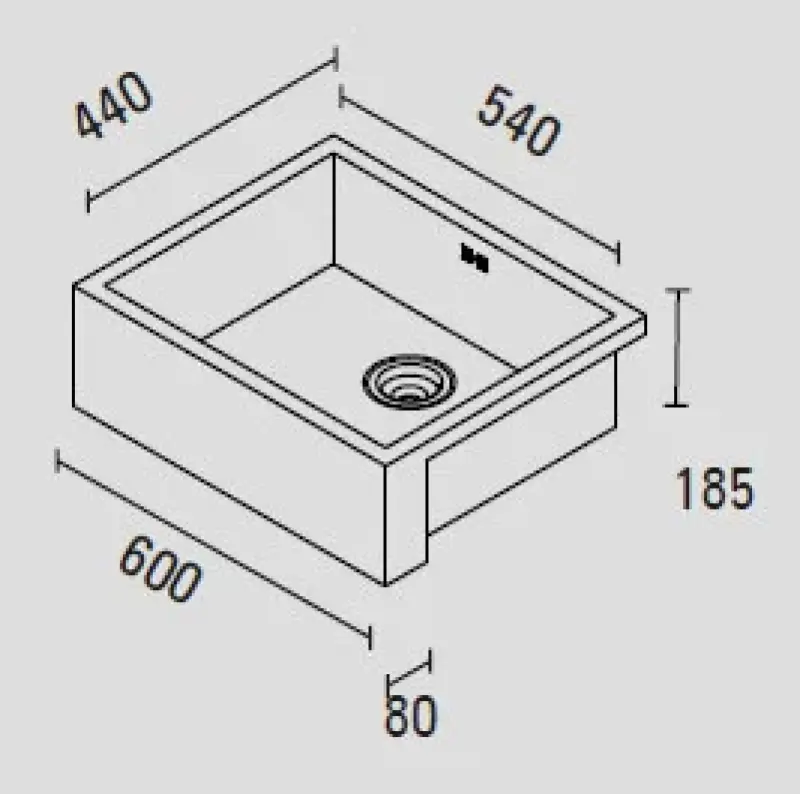 ABK Baronga 6054f indbygningsvask farmhouse med færdig front 1150424037