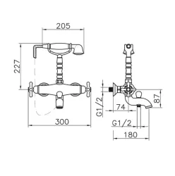 Huber Croisette Badekran med termostat Bronze CST3301027