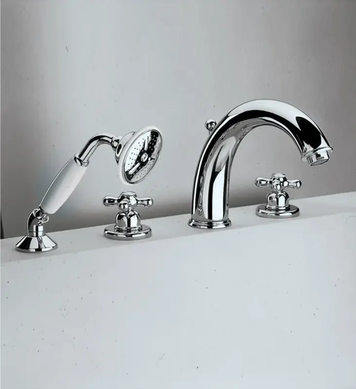 Huber Croisette 4-huls badekarskant-kraan Termostatisk Bronze CST7601027