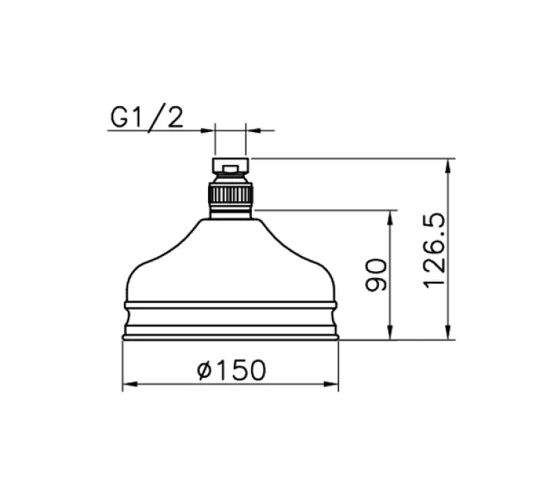 Huber Nostalgisk Regnbruser 15 cm Krom 05.SO.01H.CR