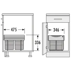 Hailo Tandem S 3 Affaldsspand 1x18+2x8,5ltr 1153449232