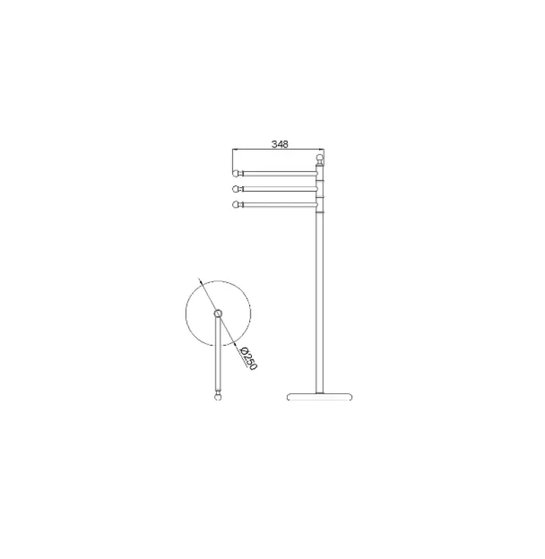 Huber Croisette Klassisk Håndklædeholder stående model Krom 4042.01H.CR