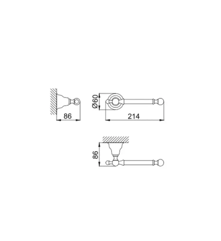 Huber Croisette Klassisk toiletpapirholder Krom 4034.01H.CR
