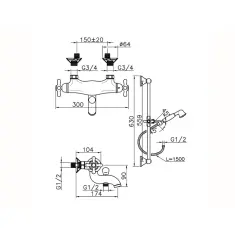 Huber Croisette Termostatisk Brusearmatur Krom CSS2701021
