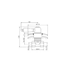 Huber Croisette Indbygning Stopventil Krom/Guld CS0003107G