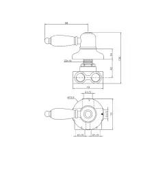 Huber Croisette Omstillingsventil Krom/Guld 1/2 CS0002707G