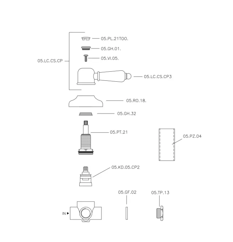 Huber Croisette Omstillingsventil Guld 653.CS01H.AG
