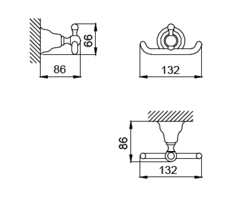 Huber Croisette Klassisk Håndklædekrog Krom 4010.01H.CR
