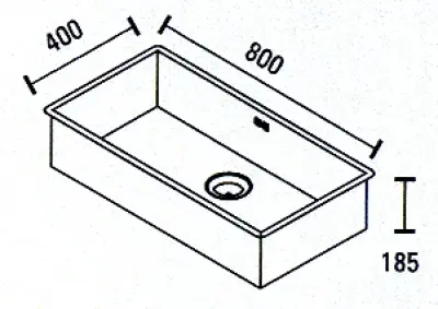 ABK Bingara Ekstra stor rustfrit stål vask 80x40cm med asymmetrisk afløb til underbygning, overbygning og planmontering BIN80LFVI