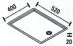 ABK Baronga opvaskestålplade rustfrit stål 52x40cm planmontering BAR52FVI