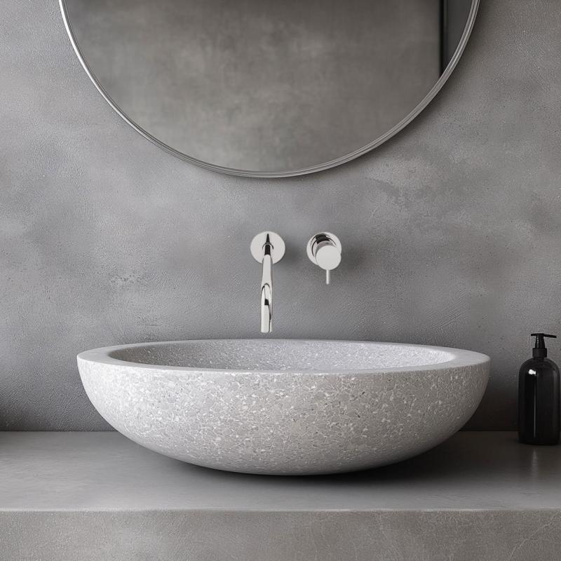 Waterevolution Flow indbygget håndvaskarmatur i krom med udløb 25 cm T116B01-25