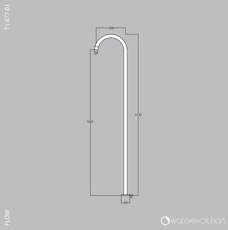 Waterevolution Flow fritstående håndvaskarmatur med infrarød sensor på batteri krom 1207925222