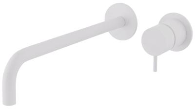 Waterevolution Flow indbygget håndvaskarmatur, mat hvid med udløb 25 cm T116BBR-25