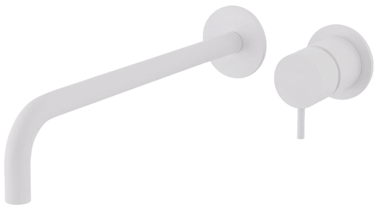 Waterevolution Flow indbygget håndvaskarmatur mat hvid med tud 25 cm T116BBR-25