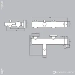 Waterevolution Flow badthermostat met håndbrusersæt mat hvid T130TBR