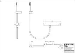 Waterevolution Flow brusertermostat med brusesæt hvid T140TBR
