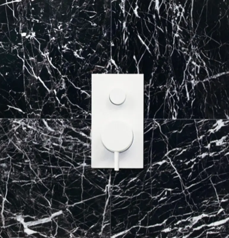 Waterevolution Flow indbygget brusetermostat med 2 udgange mat hvid T132TBBR