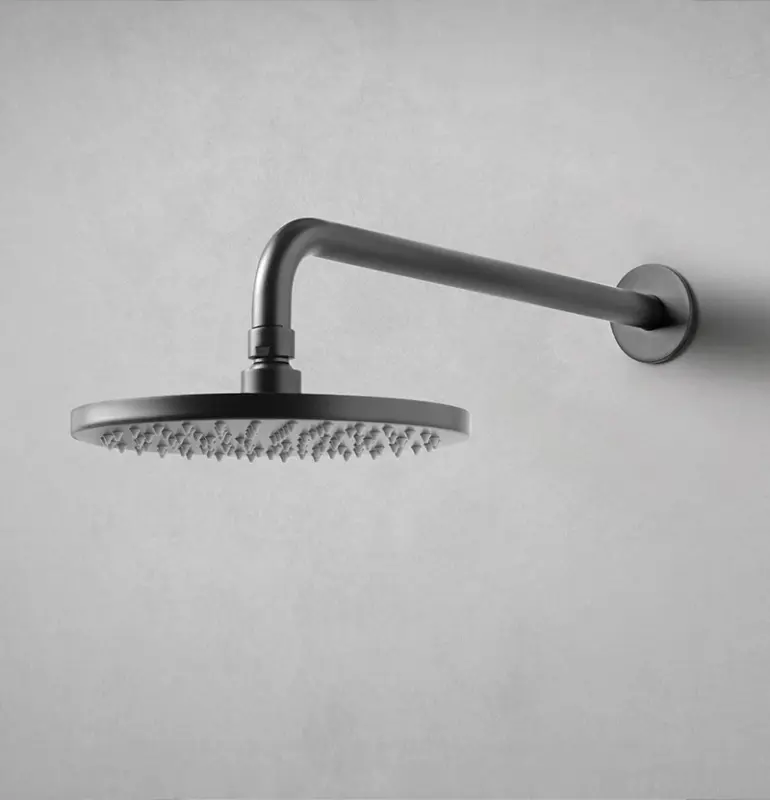 Waterevolution Flow hovedbruser 200 mm med vægmontering, mat sort T1641PR