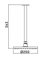 Waterevolution Flow hovedbruser 200 mm med lofttilslutning mat hvid T1642BR