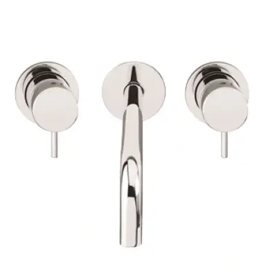Waterevolution Flow 3-huls indbygget håndvaskarmatur i krom med udløb 25 cm T1163F01-25
