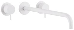 Waterevolution Flow 3-huls indbygget håndvaskarmatur mat hvid med tud 25 T1163FBR-25