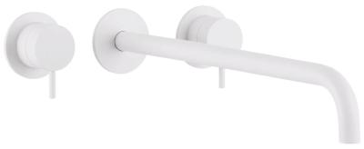 Waterevolution Flow 3-huls indbygget håndvaskarmatur, mat hvid med udløb 25 cm T1163FBR-25