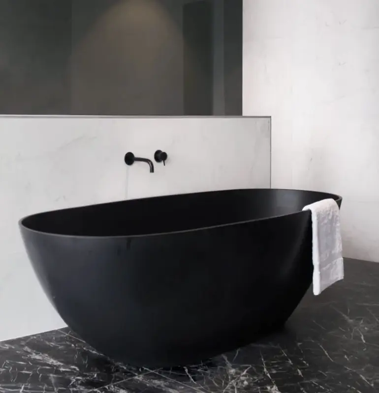 Waterevolution Flow badetud mat sort 15cm T167115PR