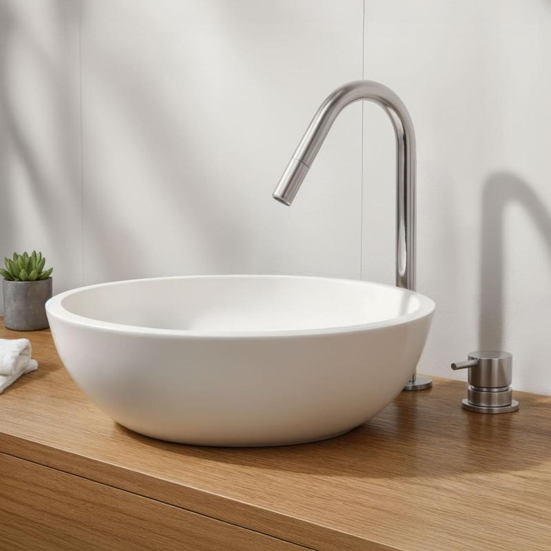 Waterevolution Flow 2-huls håndvaskarmatur krom med lille V 120mm tud T1121V01