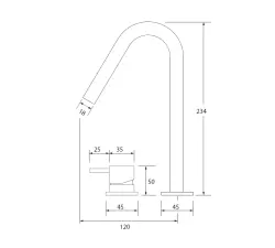 Waterevolution Flow 2-huls håndvaskarmatur mat hvid med lille V 120mm tud T1121VBR
