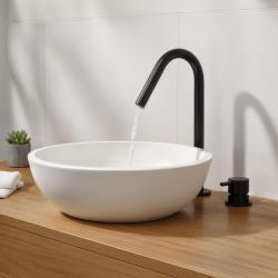 Waterevolution Flow 2-huls håndvaskarmatur mat sort med lille V 120mm tud T1121VPR