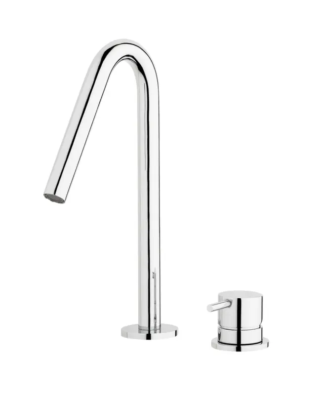 Waterevolution Flow 2-huls håndvaskarmatur mat sort med lille V 120mm tud T1121VPR