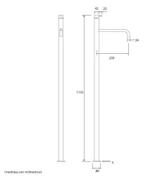 Waterevolution Flow fritstående håndvaskarmatur krom T11301