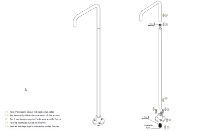 Waterevolution Flow Freestanding Washbasin Faucet Spout Chrome T1.676.01