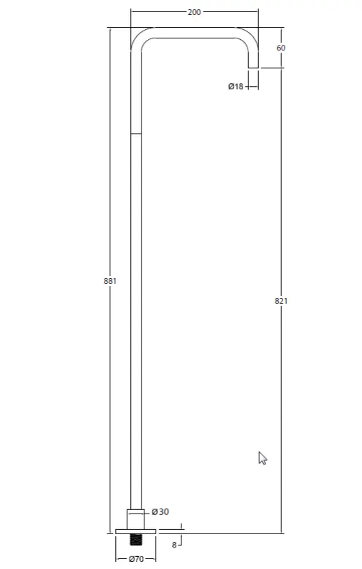 Waterevolution Flow Fritstående håndvaskarmatur Udløb Mat Sort T1.676.PR