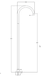 Waterevolution Flow fritstående vandhane med tud krom T167701