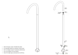 Waterevolution Flow fritstående håndvaskarmatur tud mat hvid T1677BR