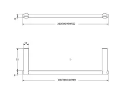 Waterevolution S22 håndklædeholder 20 cm rustfrit stål A410IE