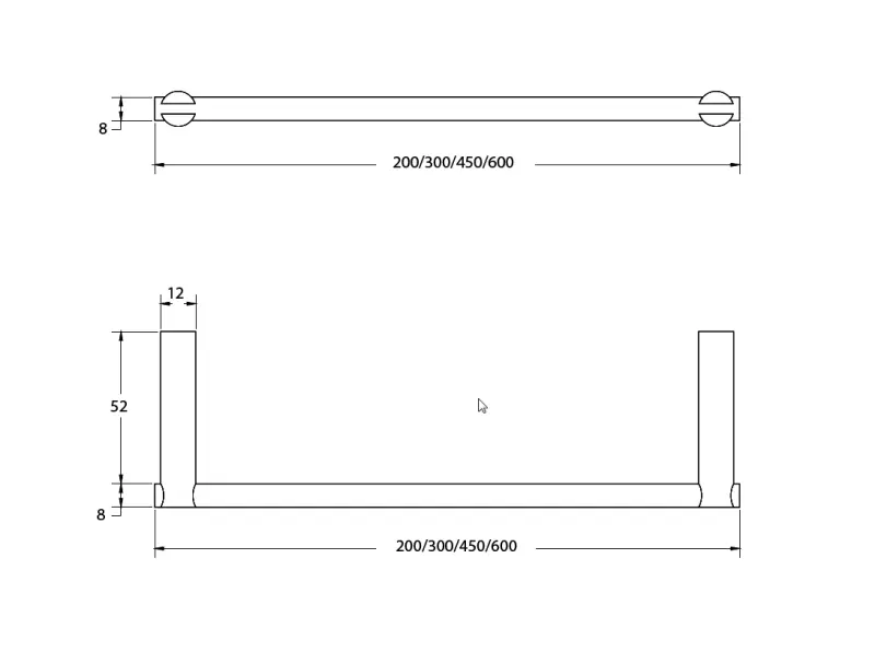 Waterevolution S22 håndklædeholder 20 cm rustfrit stål A410IE