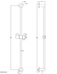 Waterevolution Flow glidestangssæt med håndbruser 800 mm mat hvid T1661BR