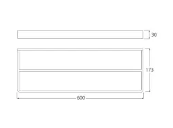 Waterevolution Deep dobbelt håndklædeholder 60 cm mat sort A212DPR
