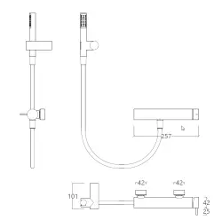 Waterevolution Flow brusebatteri med brusesæt, krom T14001